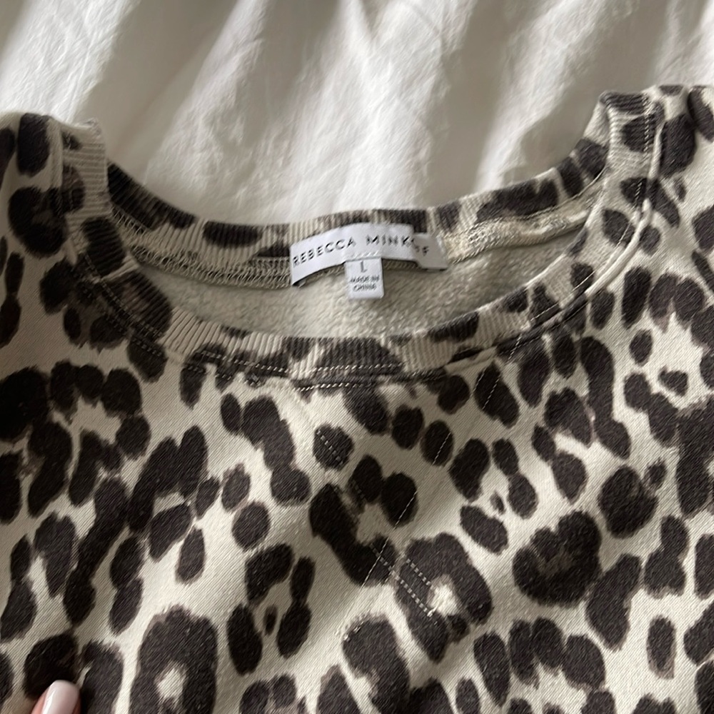 Cheetah Rebecca minkoff with puff sleeve